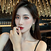 Alloy Rhinestone Star Tassel Chandelier Earrings FS-WGCE93B-01-3