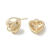 Brass Micro Pave Cubic Zirconia Stud Earring Findings EJEW-H006-02G-2