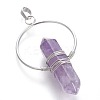 Natural Amethyst Big Double Terminated Pointed Pendants G-G771-A04-2