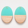 Transparent Resin & Wood Pendants RESI-S384-007A-C01-2