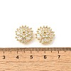 Flower Brass Clear Cubic Zirconia Bead Caps KK-V008-07G-3