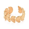 Ion Plating(IP) 304 Stainless Steel Leaf Wrap Open Cuff Ring for Women RJEW-C025-16G-2