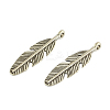 Tibetan Style Alloy Feather Pendants LS-TIBEP-1360-AS-FF-1