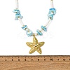 Starfish 304 Stainless Steel Pendant Necklaces NJEW-L465-05G-5