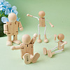 Unfinished Blank Wooden Robot Toys AJEW-TA0001-03-6