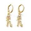 Brass Clear Cubic Zirconia Hoop Earrings EJEW-M045-01H-1