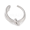 Non-Tarnish Simple Knotted 304 Stainless Steel Open Cuff Ring for Women Men RJEW-Z038-04P-2