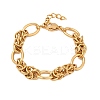 304 Stainless Steel Oval Link Chain Bracelets for Women BJEW-C104-01D-G-2