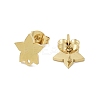 Star Ion Plating(IP) 304 Stainless Steel Stud Earring Findings STAS-I206-111G-2