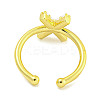 Rack Plating Brass Open Cuff Rings for Women RJEW-F162-01G-X-3