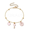 3Pcs 3 Colors Brass Flat Oval Cable Chain Bracelets BJEW-JB11602-3