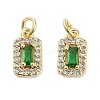 Brass Micro Pave Cubic Zirconia Charms KK-C051-11G-01-1