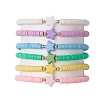 6Pcs 6 Colros Star Acrylic & Polymer Clay Beaded Stretch Kid Bracelet Sets BJEW-JB10673-1