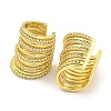 Brass Micro Pave Cubic Zirconia Cuff Earrings EJEW-C104-040G-2