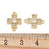 Brass Micro Pave Cubic Zirconia Connector Charms KK-U056-38G-3