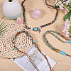 3Pcs 3 Styles Cotton with Glass & Plastic Beads Hat Bands DIY-CA0007-55-4