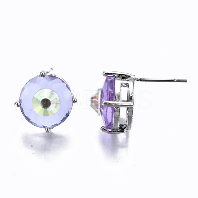 Brass Stud Earrings GLAA-S193-039B-P-1