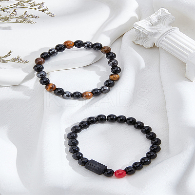 Natural Mixed Gemstone Stretch Bracelets BJEW-LP0001-25F-1