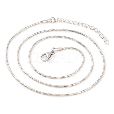 201 Stainless Steel Round Snake Chain Necklaces for Women LS-NJEW-G140-06B-P-1-1