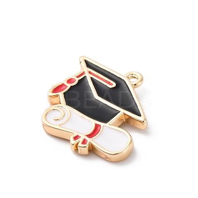 Brass Enamel Pendants KK-D360-14G-1