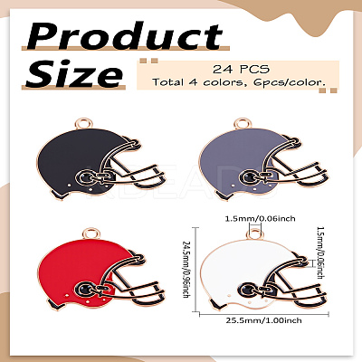 24Pcs 4 Colors Alloy Enamel Pendants ENAM-LP0001-84-1