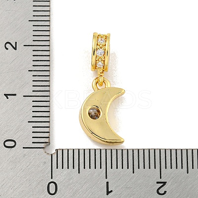 Brass Micro Pave Clear Cubic Zirconia Pendants KK-U007-02G-07-1