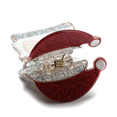 Christmas Theme Glitter Acrylic Claw Hair Clips PHAR-R179-03-1