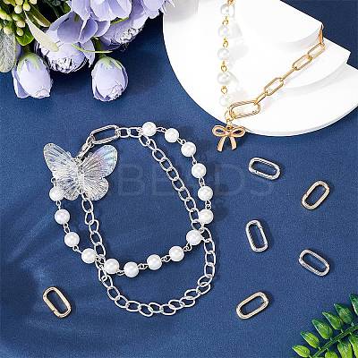 8Pcs 2 Colors Brass Spring Gate Rings KK-SC0005-56-1