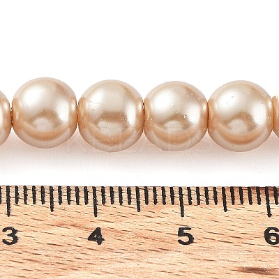 Baking Paint Pearlized Glass Pearl Round Bead Strands LS-HY-Q330-8mm-42-1