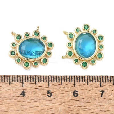 Brass Cubic Zirconia Pendants KK-G419-04G-04-1
