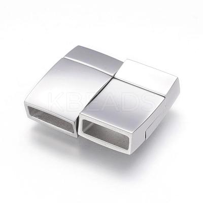 Tarnish Resistant 304 Stainless Steel Magnetic Clasps with Glue-in Ends STAS-G143-75P-1