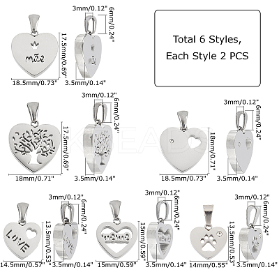 304 Stainless Steel Pendants STAS-UN0014-92P-1