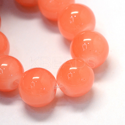 Baking Paint Imitation Jade Glass Round Bead Strands LS-DGLA-Q021-10mm-31-1