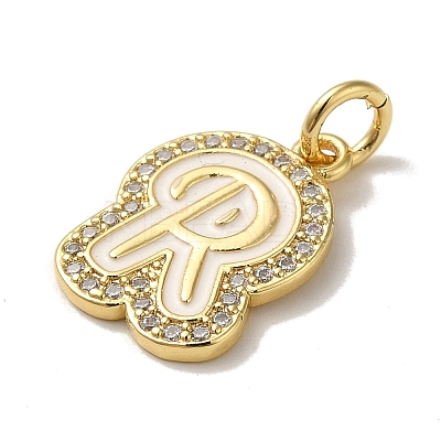 Brass Micro Pave Cubic Zirconia Pendants KK-K354-02G-R-1