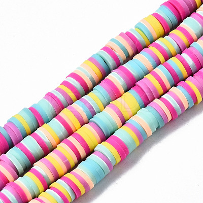 Handmade Polymer Clay Beads Strands CLAY-R089-6mm-137-1