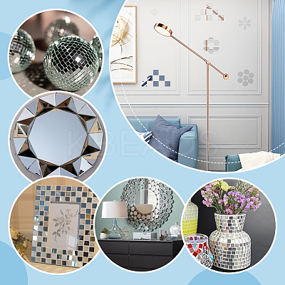 210Pcs 7 Styles Glass Mirror Mosaic Tiles DIY-OC0011-76-1