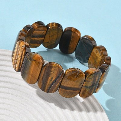 Natural Tiger Eye Beads Stretch Bracelets for Women Men BJEW-I323-02E-1