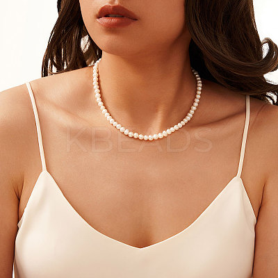 Potato Natural Freshwater Pearl Beaded Necklaces NJEW-G153-05G-1