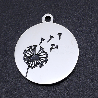 Non-Tarnish 201 Stainless Steel Etched Pendants STAS-N090-JN798-1