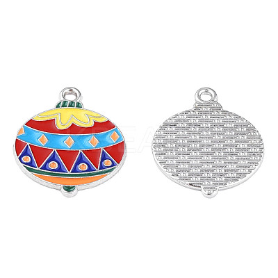 Rack Plating Alloy Enamel Pendants ENAM-N060-13P-1
