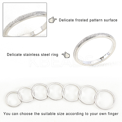 14Pcs 7 Size 2mm Matte Plain Dome Finger Ring for Girl Women RJEW-UN0001-11-1