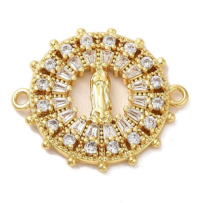 Religion Brass Pave Clear Cubic Zirconia Connector Charms FIND-Z041-13B-1