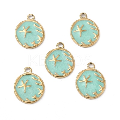 PVD Vacuum Plating 201 Stainless Steel Enamel Pendants STAS-J401-VC945-1