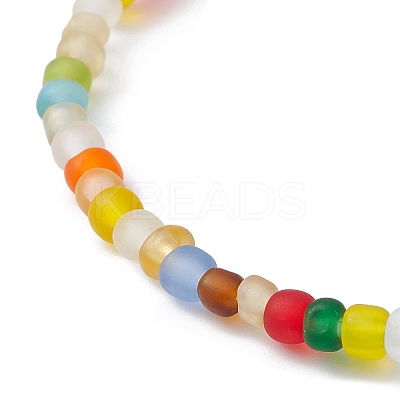 Handmade Millefiori Glass & Seed Beaded Stretch Bracelet BJEW-JB09488-1