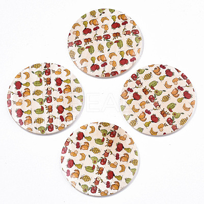 Fruit Seris Printed Wood Pendants WOOD-S045-103B-07-1