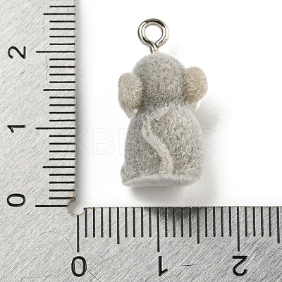 Flocking Resin Cute Pendants RESI-L043-01P-03-1