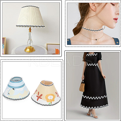 24.5~25 yards Two Tone Polyester Wave Lace Trim Ribbon OCOR-GF0004-35B-1