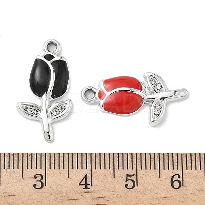 Alloy Enamel Rhinestone Pendants FIND-L024-19P-1