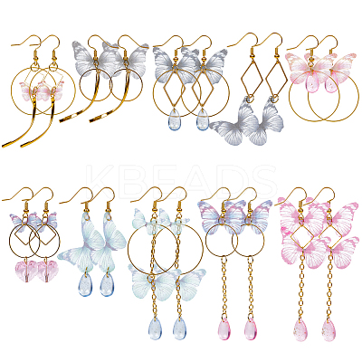 10Pair Brass Dangle Earring EJEW-SC00004-1