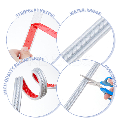 PVC Self-adhesive Flexible Molding Trim DIY-WH0671-023B-1